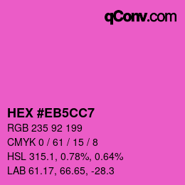 Color code: HEX #EB5CC7 | qconv.com