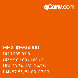 Color code: HEX #EB5D00 | qconv.com