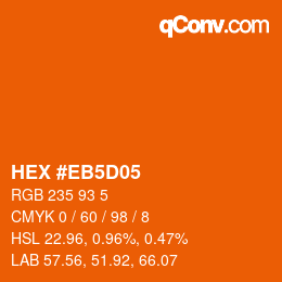 Color code: HEX #EB5D05 | qconv.com
