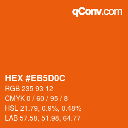 Color code: HEX #EB5D0C | qconv.com