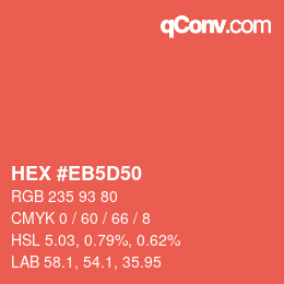 Color code: HEX #EB5D50 | qconv.com