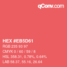 Color code: HEX #EB5D61 | qconv.com