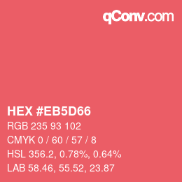 Color code: HEX #EB5D66 | qconv.com