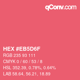 Color code: HEX #EB5D6F | qconv.com