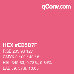 Color code: HEX #EB5D7F | qconv.com
