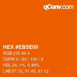 Color code: HEX #EB5E00 | qconv.com