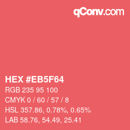 Color code: HEX #EB5F64 | qconv.com