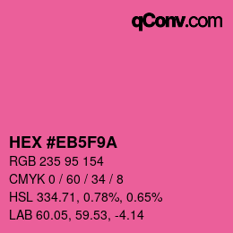 Color code: HEX #EB5F9A | qconv.com