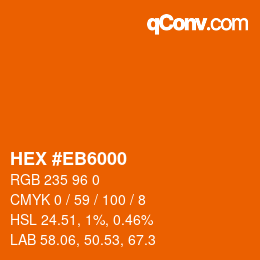 Color code: HEX #EB6000 | qconv.com