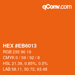 Color code: HEX #EB6013 | qconv.com