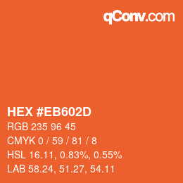 Color code: HEX #EB602D | qconv.com