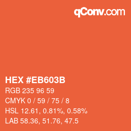 Color code: HEX #EB603B | qconv.com