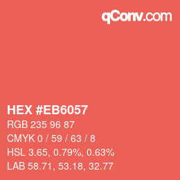 Color code: HEX #EB6057 | qconv.com