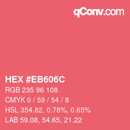 Color code: HEX #EB606C | qconv.com