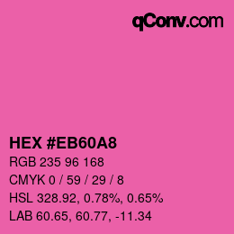 Color code: HEX #EB60A8 | qconv.com