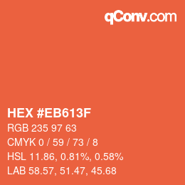 Color code: HEX #EB613F | qconv.com