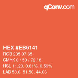 Color code: HEX #EB6141 | qconv.com