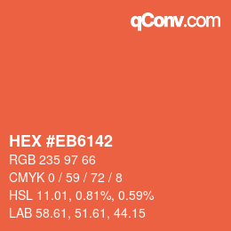 颜色代码: HEX #EB6142 | qconv.com