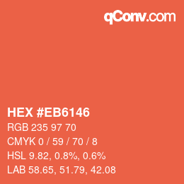 Color code: HEX #EB6146 | qconv.com