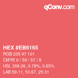 颜色代码: HEX #EB6165 | qconv.com