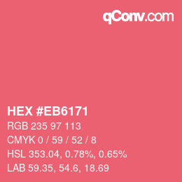 颜色代码: HEX #EB6171 | qconv.com