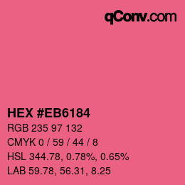 颜色代码: HEX #EB6184 | qconv.com