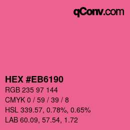 颜色代码: HEX #EB6190 | qconv.com