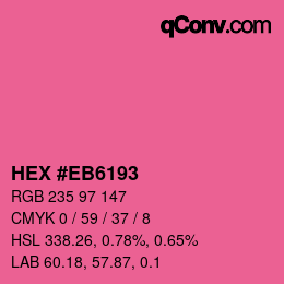 颜色代码: HEX #EB6193 | qconv.com