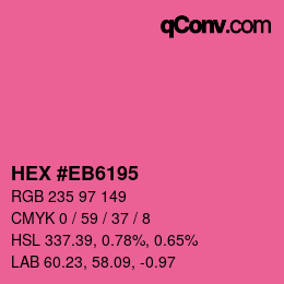 颜色代码: HEX #EB6195 | qconv.com