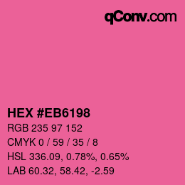 Farbcode: HEX #EB6198 | qconv.com