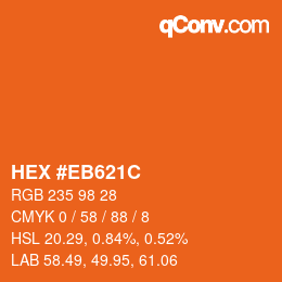 Color code: HEX #EB621C | qconv.com