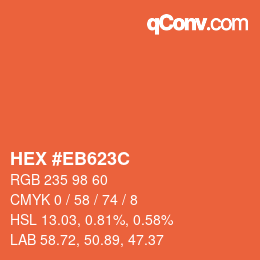 Color code: HEX #EB623C | qconv.com