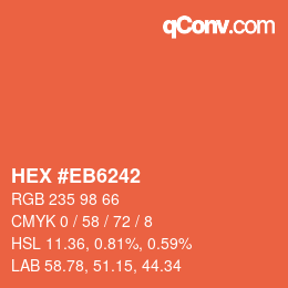 カラーコード: HEX #EB6242 | qconv.com