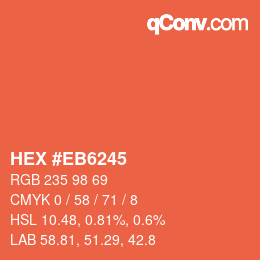 カラーコード: HEX #EB6245 | qconv.com