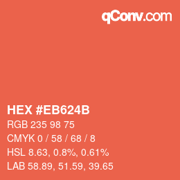 Color code: HEX #EB624B | qconv.com