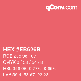 Color code: HEX #EB626B | qconv.com