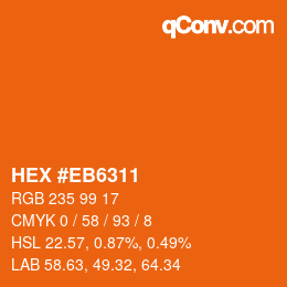 Color code: HEX #EB6311 | qconv.com