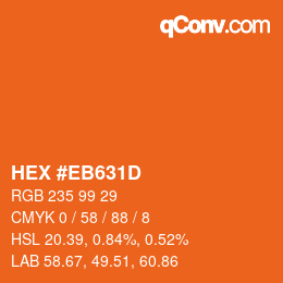 Código de color: HEX #EB631D | qconv.com