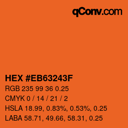 Code couleur: HEX #EB63243F | qconv.com
