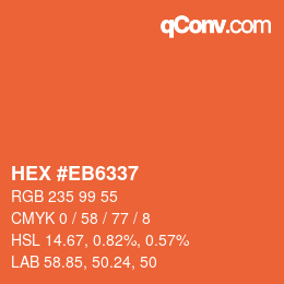 Código de color: HEX #EB6337 | qconv.com