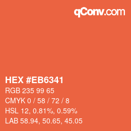 カラーコード: HEX #EB6341 | qconv.com