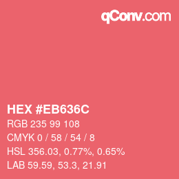 Code couleur: HEX #EB636C | qconv.com