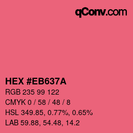 Color code: HEX #EB637A | qconv.com