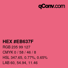 Código de color: HEX #EB637F | qconv.com