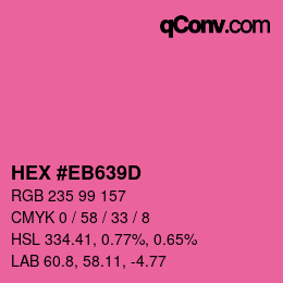 Farbcode: HEX #EB639D | qconv.com