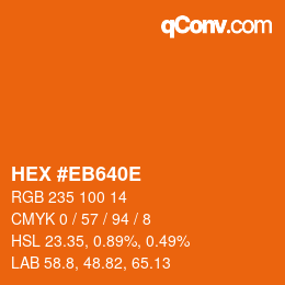 Color code: HEX #EB640E | qconv.com