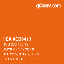 Color code: HEX #EB6413 | qconv.com