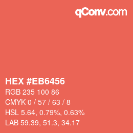 カラーコード: HEX #EB6456 | qconv.com