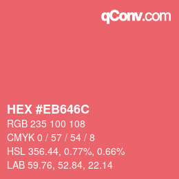 Color code: HEX #EB646C | qconv.com