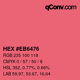 Color code: HEX #EB6476 | qconv.com